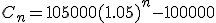 C_n = 105000(1.05)^n - 100000